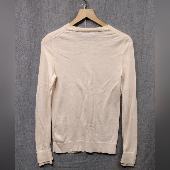 Banana Republic 100% Merino Wool Sweater Women's S Cream Casual Minimalist - Picture 6 of 9